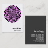 Retro Op Art - Leichte Violette und Schwarz Visitenkarte (Vorne/Hinten)