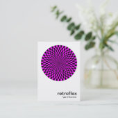 Retro Op Art - Magenta und Black Visitenkarte (Stehend Vorderseite)