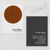 Retro Op Art - Orange und Schwarz Visitenkarte (Vorne/Hinten)