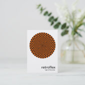 Retro Op Art - Orange und Schwarz Visitenkarte (Stehend Vorderseite)