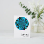 Retro Op Art - Sky Blue und Black Visitenkarte (Stehend Vorderseite)