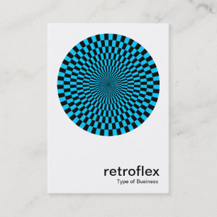 Retro Op Art - Sky Blue und Black Visitenkarte