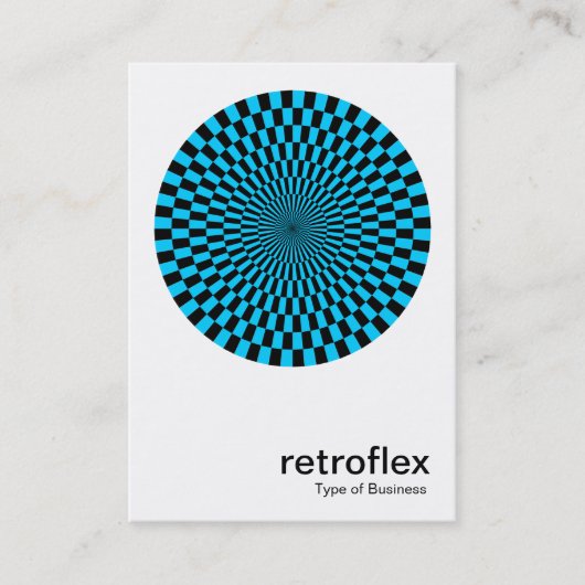Retro Op Art - Sky Blue und Black Visitenkarte (Vorderseite)