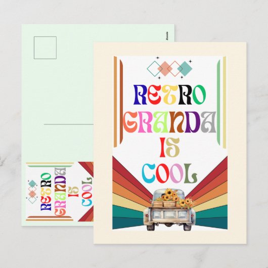 Retro Opa Cool Feiertagspostkarte (Vorne/Hinten)