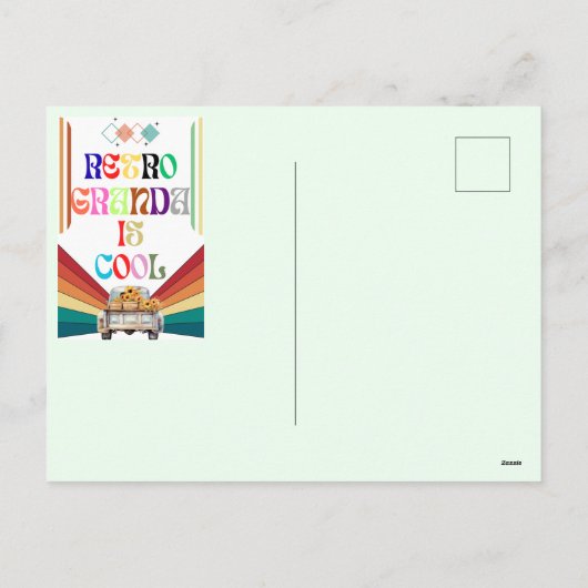 Retro Opa Cool Feiertagspostkarte (Rückseite)