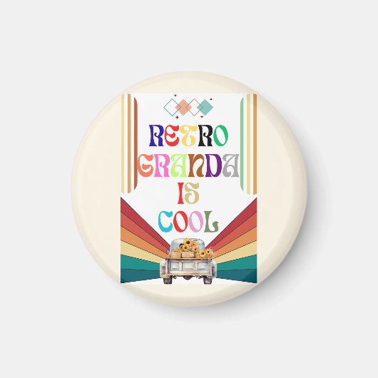 Retro Opa Cool Magnet (Vorne)