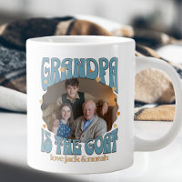 Retro Opa ist die Ziegenriesen-Foto-Tasse