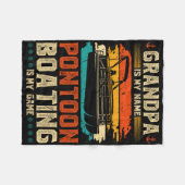 Retro Opa Pontoon Bootsführer Fleecedecke (Vorderseite (Horizontal))