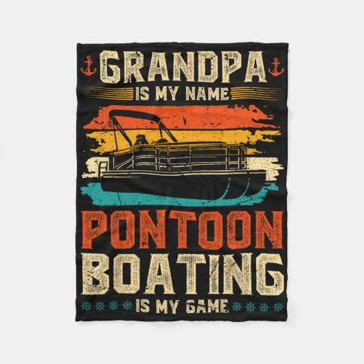Retro Opa Pontoon Bootsführer Fleecedecke (Vorderseite)
