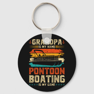 Retro Opa Pontoon Bootsführer Schlüsselanhänger