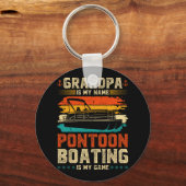 Retro Opa Pontoon Bootsführer Schlüsselanhänger (Vorderseite)