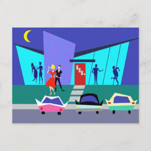 Retro Open House Party Postkarte