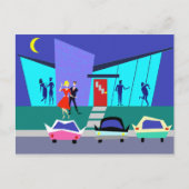 Retro Open House Party Postkarte (Vorderseite)