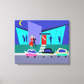 Retro Open House Party Stretched Canvas Print Leinwanddruck (Vorderseite)
