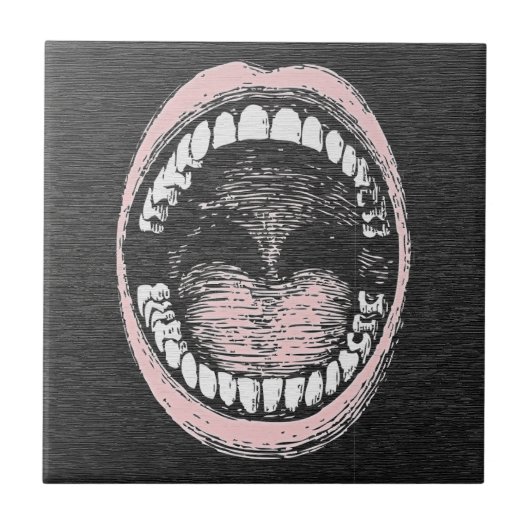 Retro-Open-Mouth-Schrei-Keramikfliese Fliese (Vorderseite)