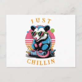 Retro Opossum Alternative Begrüßung Feiertagspostkarte