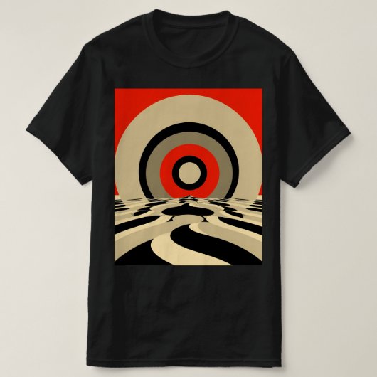 Retro Optical Illusion T - Shirt - Vintager 70er P (Design vorne)