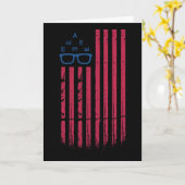 Retro-Optiker USA-Flagge 4. Juli Sight Squad Karte (Gelbe Blume)