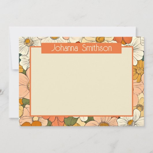 Retro Orange 12x18 Horizontal Stationery Card (Vorderseite)