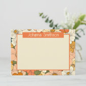 Retro Orange 12x18 Horizontal Stationery Card (Stehend Vorderseite)