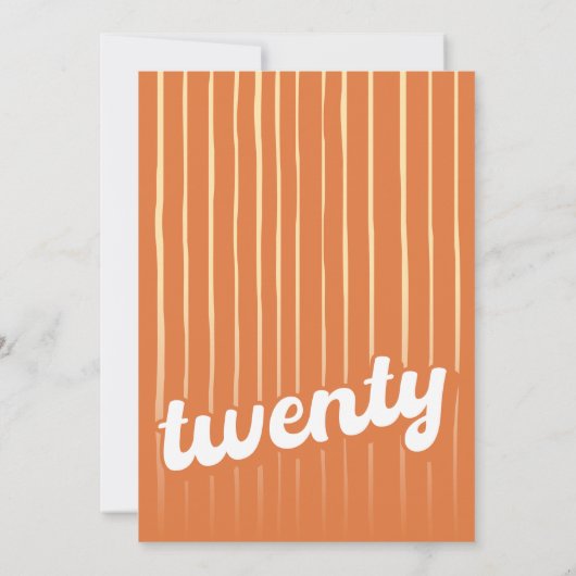 Retro Orange 20th Birthday Einladung (Rückseite)