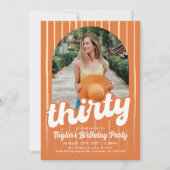 Retro Orange 30 Geburtstag Einladung (Vorderseite)