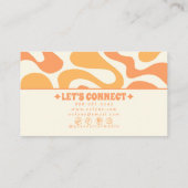 Retro Orange 70s Boho Groovy Funky Trendy Fun Visitenkarte (Rückseite)