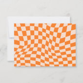Retro Orange Abstract Check Personalized Shower Dankeskarte (Rückseite)