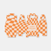 Retro Orange Abstract Checkerboard Baby Shower Geschenkschachtel (Ungefaltet)