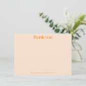 Retro Orange Abstract Checkerboard Wedding Custom Dankeskarte (Stehend Vorderseite)