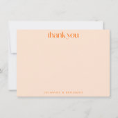 Retro Orange Abstract Checkerboard Wedding Custom Dankeskarte (Vorderseite)