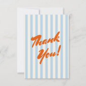 Retro Orange Abstrakt Frame Baby Dusche Dankeskarte (Vorderseite)