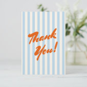 Retro Orange Abstrakt Frame Baby Dusche Dankeskarte (Stehend Vorderseite)