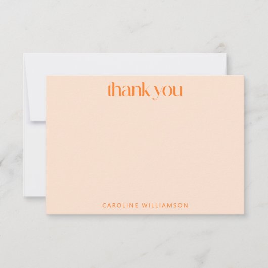 Retro Orange Abstrakte Checkerboard Personalisiert Dankeskarte (Vorderseite)