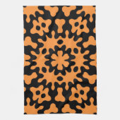 Retro Orange Abstrakte florale Kunst Geschirrtuch (Vertikal)