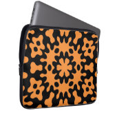 Retro Orange Abstrakte florale Kunst Laptopschutzhülle (Vorne Rechts)