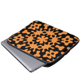 Retro Orange Abstrakte florale Kunst Laptopschutzhülle (Vorne Knopf)