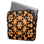 Retro Orange Abstrakte florale Kunst Laptopschutzhülle (Vorderseite Links)