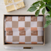 Retro orange and brown Turkey Checkered Seidenpapier (Geschenk)