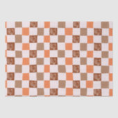 Retro orange and brown Turkey Checkered Seidenpapier (Vorderseite)