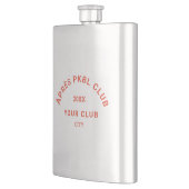 Retro Orange Après PKBL Wappen Pickleball Flachmann (Links)