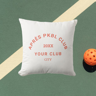 Retro Orange Après PKBL Wappen Pickleball Kissen