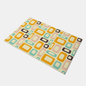 Retro Orange Aquamarin Mitte des Jahrhunderts Mode Fußmatte (Schrägansicht)