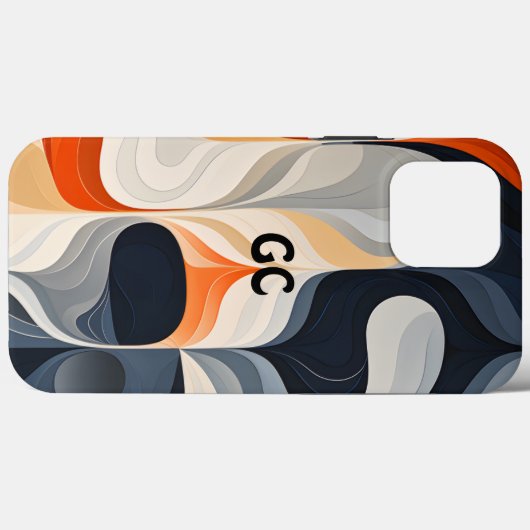 Retro Orange Black and Grey Case (Rückseite (Horizontal))
