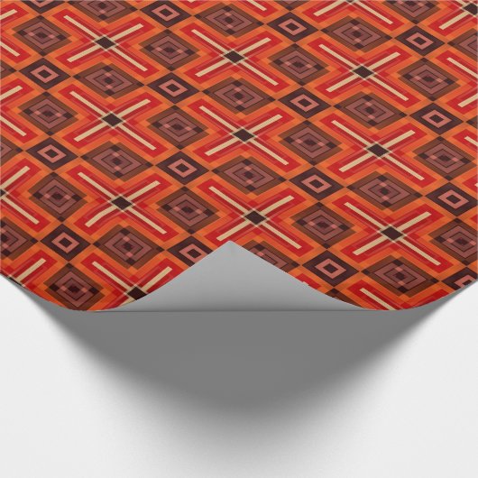 Retro Orange Black Muster GIF Packpapier (Ecke)