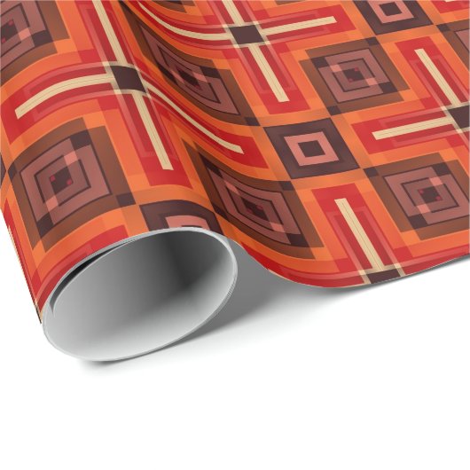 Retro Orange Black Muster GIF Packpapier (Rolleneckpunkt)