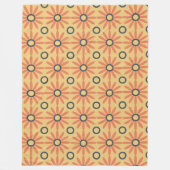 Retro Orange & Black Niedliches Abstraktes Blumenm Fleecedecke (Vorderseite)