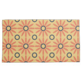 Retro Orange & Black Niedliches Abstraktes Blumenm Kissenbezug (Vorderseite-Rechts)