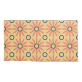 Retro Orange & Black Niedliches Abstraktes Blumenm Kissenbezug (Rückseite-Links)