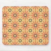 Retro Orange & Black Niedliches Abstraktes Blumenm Mousepad (Vorne)